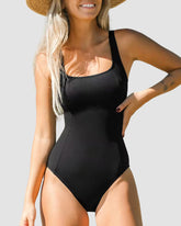 Curvyify Slim & Sculpt Tummy Control Crisscross Back Tie One Piece Swimsuits