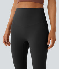 High Waisted Tummy Control Pocket Shaping Yoga Bootcut Leggings