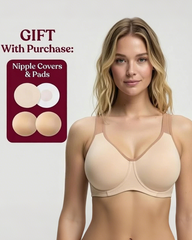 Soft Support Non-padded Unlined Full Coverage Wide Strap Outside Underwire Sports Bra