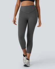 ⚡Flash Sale⚡High Waist Capri Leggings with Tummy Control and Pockets