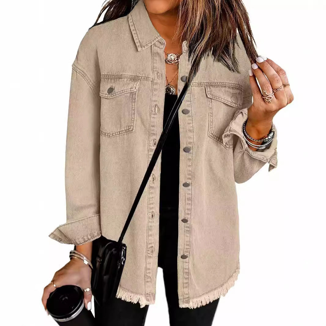 New washed denim shirt jacket