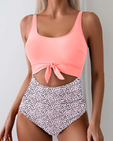 ⚡Flash Sale⚡ Women's One Piece Tummy Control Cut Out Tie Knot Swimsuit