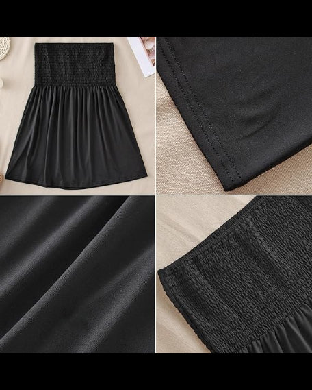 Plus Size Essential Smocked Strapless Peplum Top