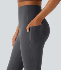 High Waisted Tummy Control Pocket Shaping Yoga Bootcut Leggings