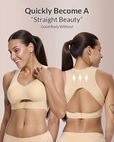 Front Closure Cross-Back Wireless Posture Bra