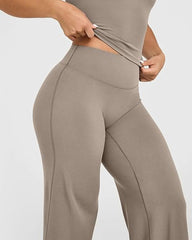 High Waist Stretch Casual Soft Straight Leg Bottoms