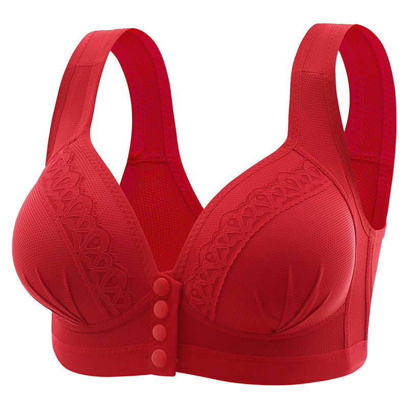 Women's Front Closure Push-Up Jacquard Bra - Comfort & Style