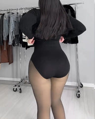 High Wasit Sculpting Fleece Lined Tights