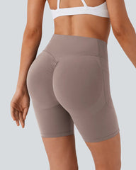 High Waisted Butt Lifting Tummy Control Side Pocket Shaping Training Shorts 7"