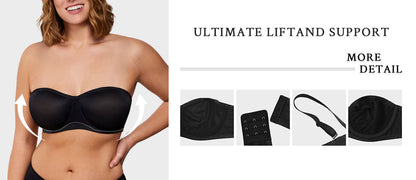 Strapless Mesh Underwire Bra – Stay Put & Natural Lift