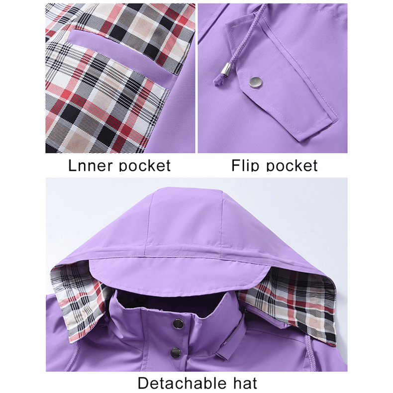 3-in-1 Plaid Waterproof Jacket for Women– Rain, Wind & Cold, All Covered