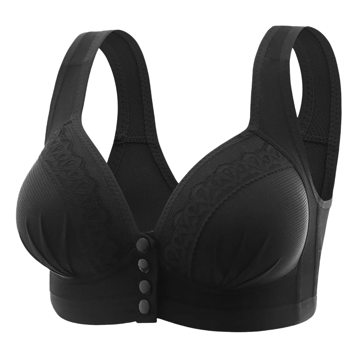 Women's Front Closure Push-Up Jacquard Bra - Comfort & Style