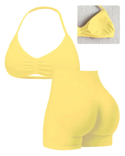 Women's Sporty Yoga Set - High Waist Gym Running Fitness Outfit