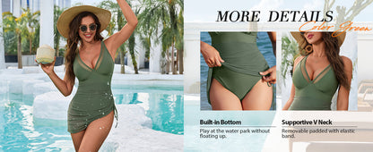 Slimming Mesh Sheer Sarong Wraps Bathing Suit