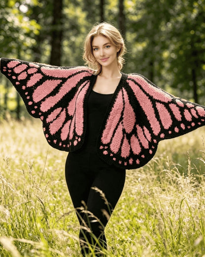 Women's Trendy Butterfly Wings Knit Cardigan Casual Fashion Knitwear Knit Coat for Vacation Parties