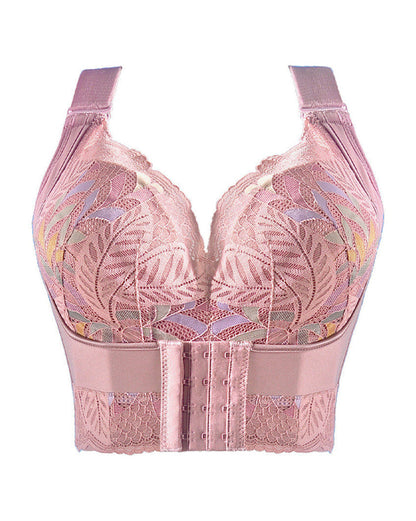 Women's No Steel Ring Bra Front Buckle Lift Bralette Breathable Underwear Breast Gathered Anti-Sagging Lingerie