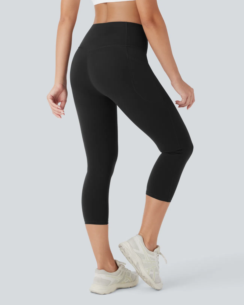 ⚡Flash Sale⚡High Waist Capri Leggings with Tummy Control and Pockets