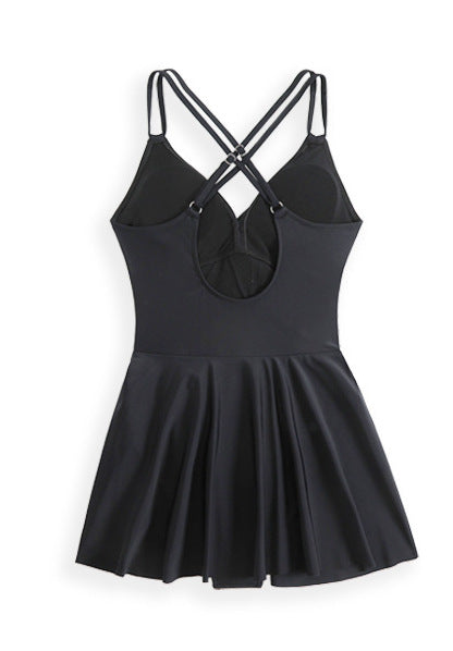 Knot Hem Ruched One-Piece Swim Dress