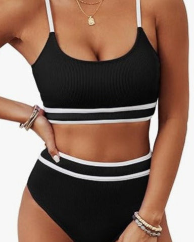 Spaghetti strap sexy split Bikini set