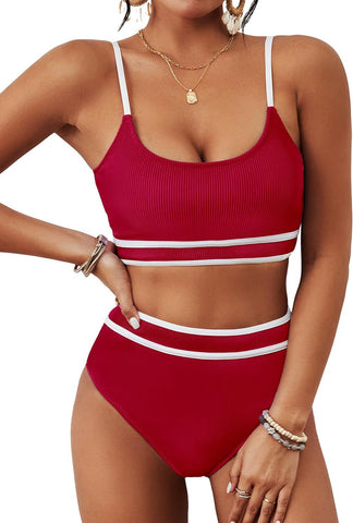 Spaghetti strap sexy split Bikini set