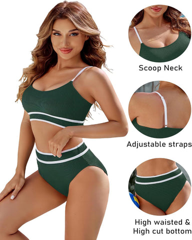 Spaghetti strap sexy split Bikini set