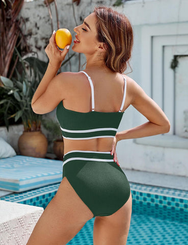 Spaghetti strap sexy split Bikini set