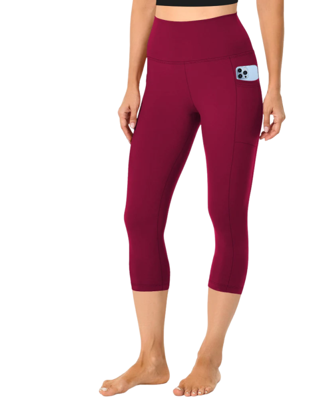 ⚡Flash Sale⚡High Waist Capri Leggings with Tummy Control and Pockets