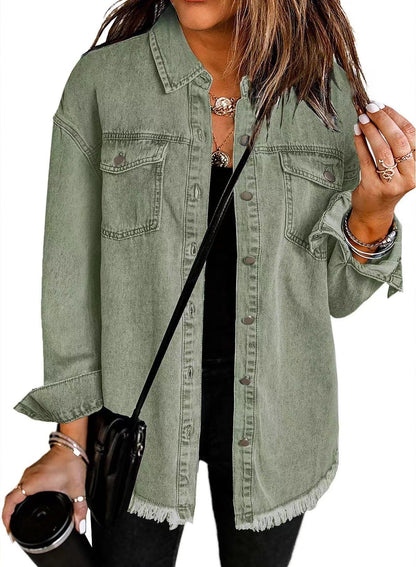 New washed denim shirt jacket