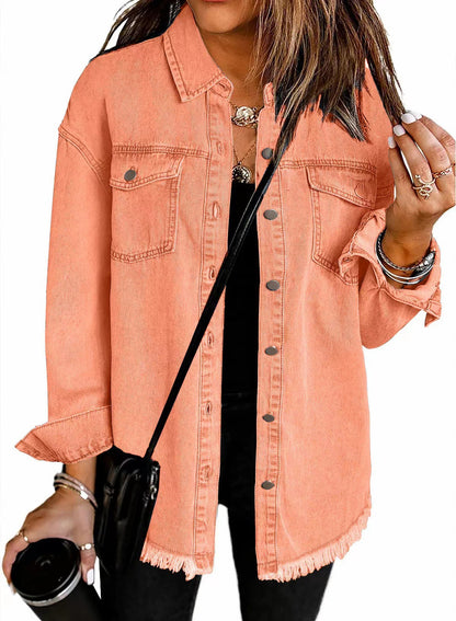 New washed denim shirt jacket