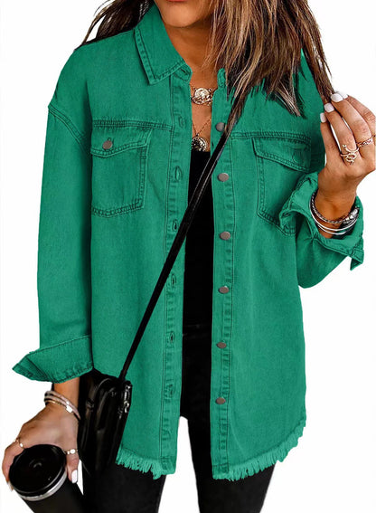New washed denim shirt jacket