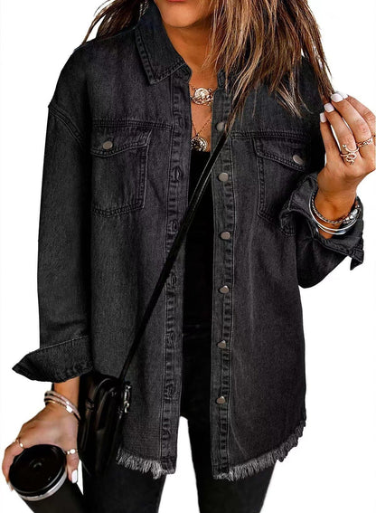 New washed denim shirt jacket