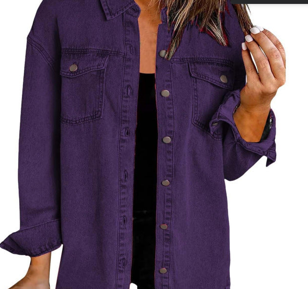 New washed denim shirt jacket