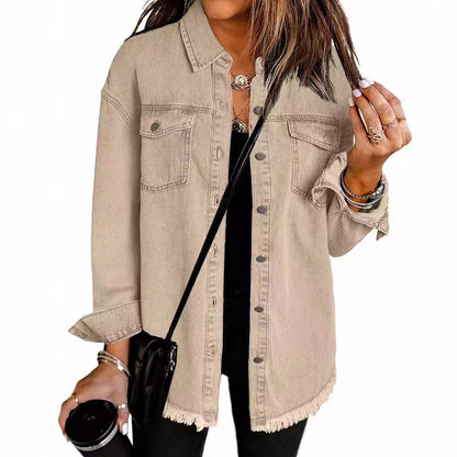 New washed denim shirt jacket