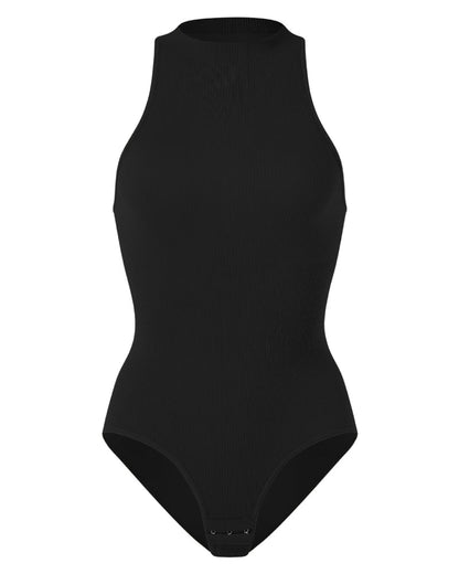 Ladies Turtleneck Sleeveless Outgoing Thong Tight Body Shaper Jumpsuit