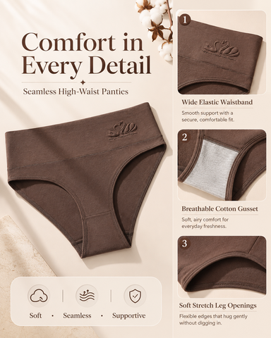 High Waist Seamless Everyday Panties (4 Pack)