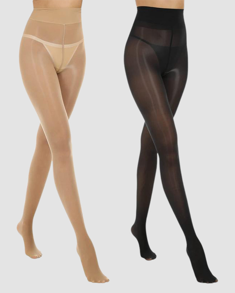 High-Waist Shiny Sheer Tights for Women