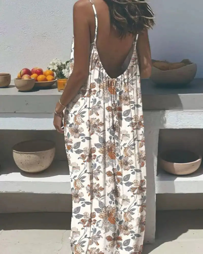 Women's Leopard Print Backless Cami Dress
