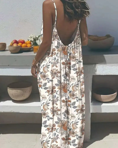 Women's Leopard Print Backless Cami Dress