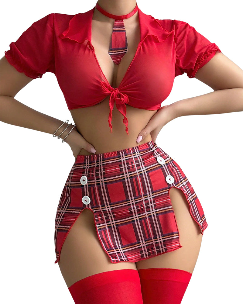 Women's Costume Lingerie Set Sexy Schoolgirl Costumes Outfit