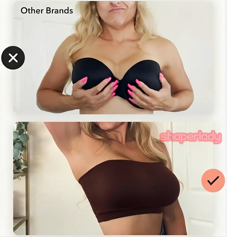 Wireless Backless Bandeau Bra Anti‑Slip Convertible Straps Plus Size