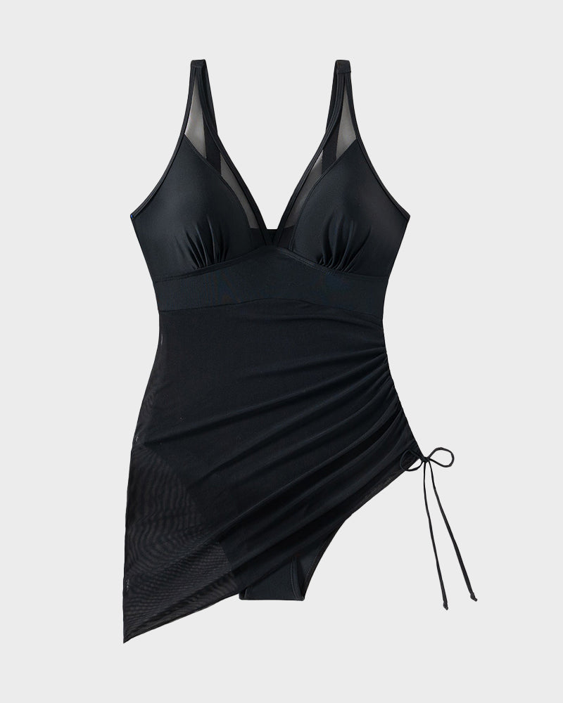 Slimming Mesh Sheer Sarong Wraps Bathing Suit