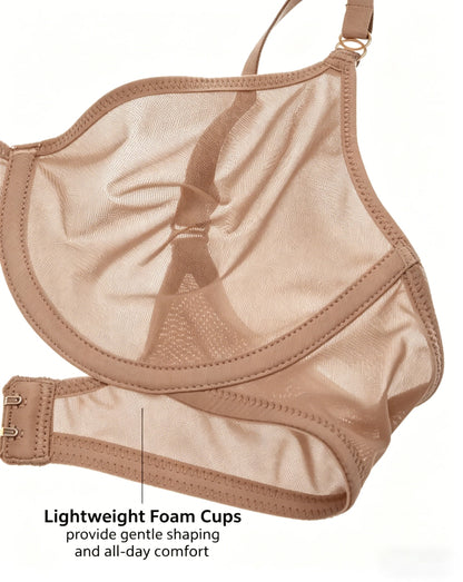 Lightweight Foam Cup Sheer Mesh Bra