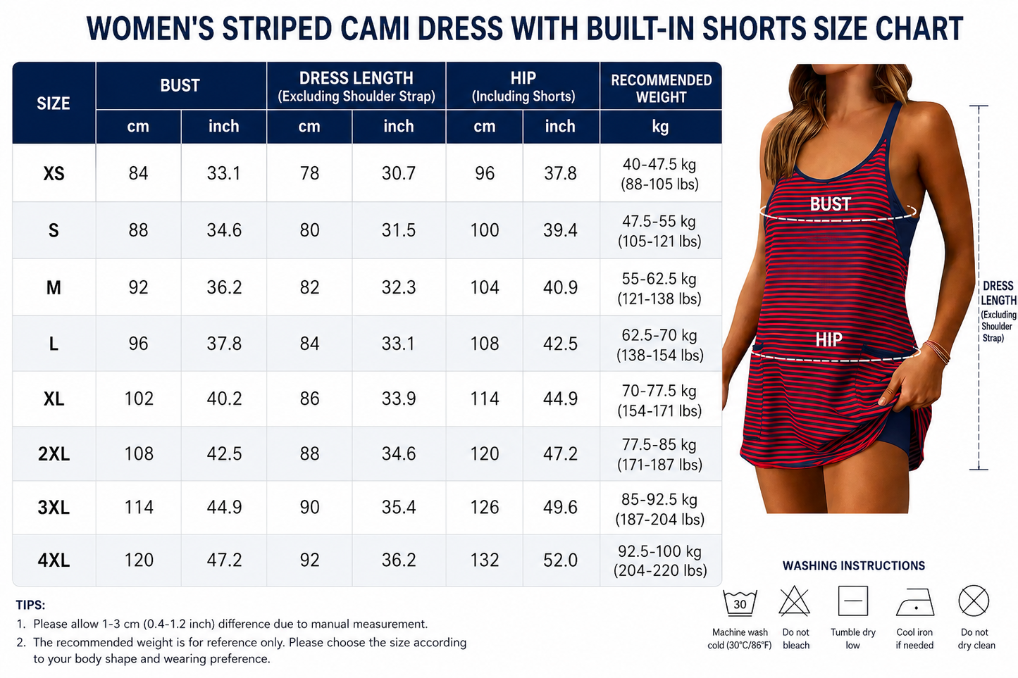 Women's Summer Striped Mini Dress with Built-in Shorts
