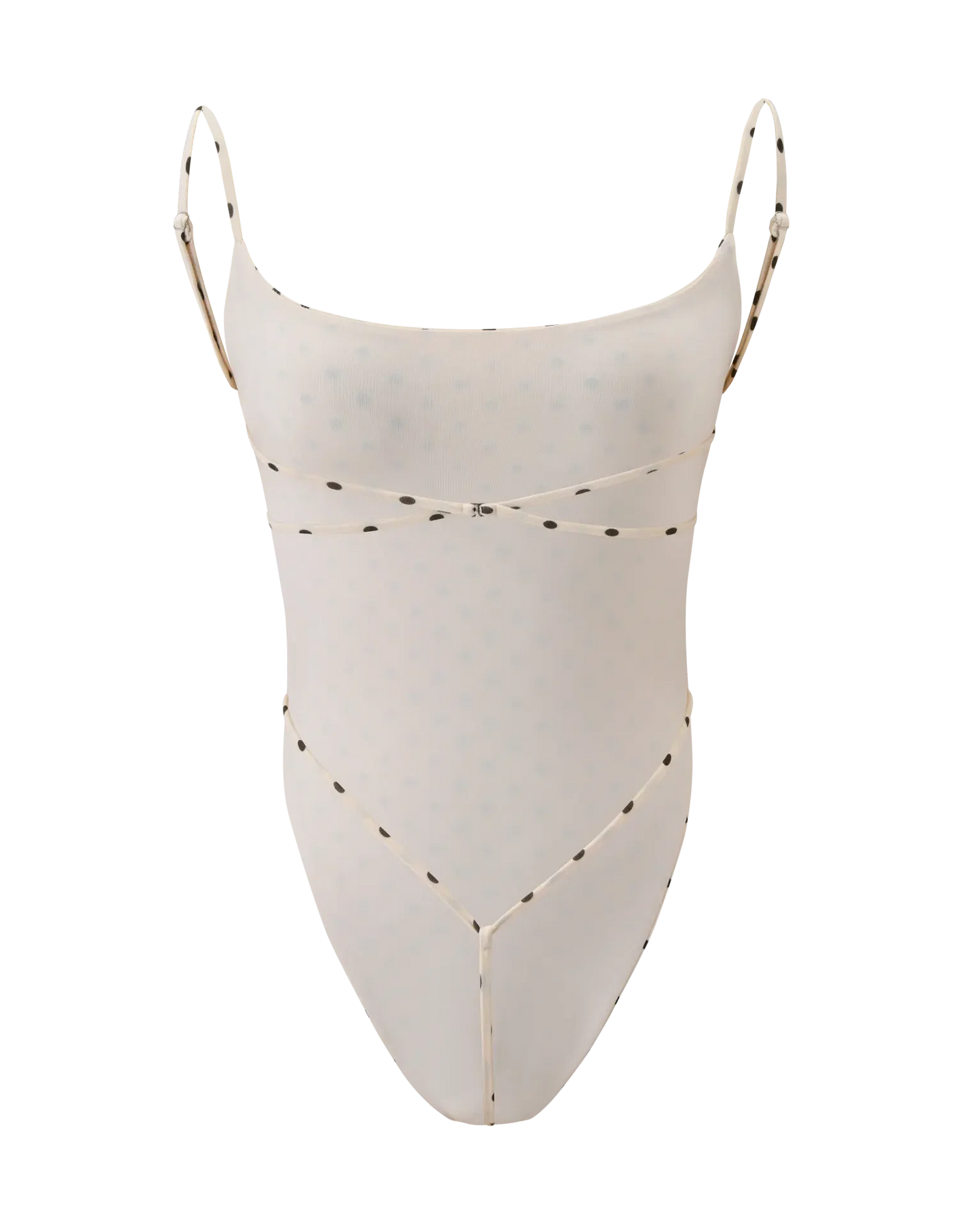 Polka Dot Cutout Backless Thong Bodysuit