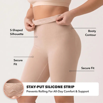Anti-Roll High-Waisted Seamless Shapewear Shorts