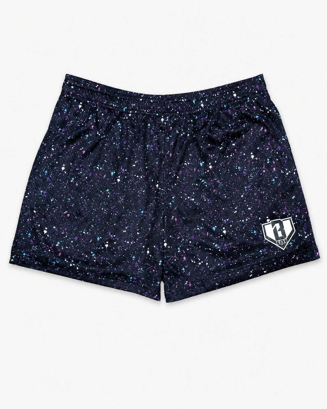 Curve Fit Printed Mesh Shorts for Women