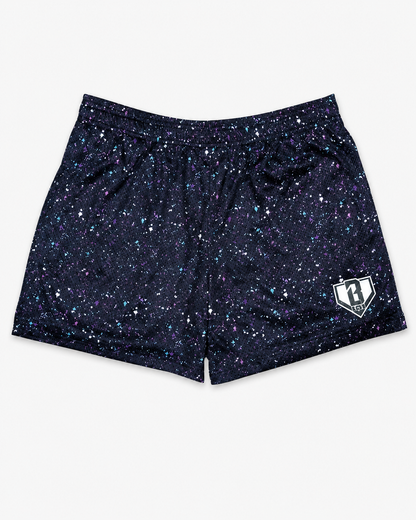Curve Fit Printed Mesh Shorts for Women