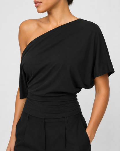 Women Off Shoulder Crop Top – Slim Fit Casual Tee