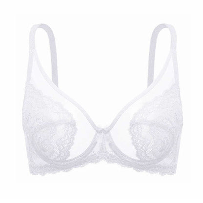 Sheer Floral Lace Support Bra Set
