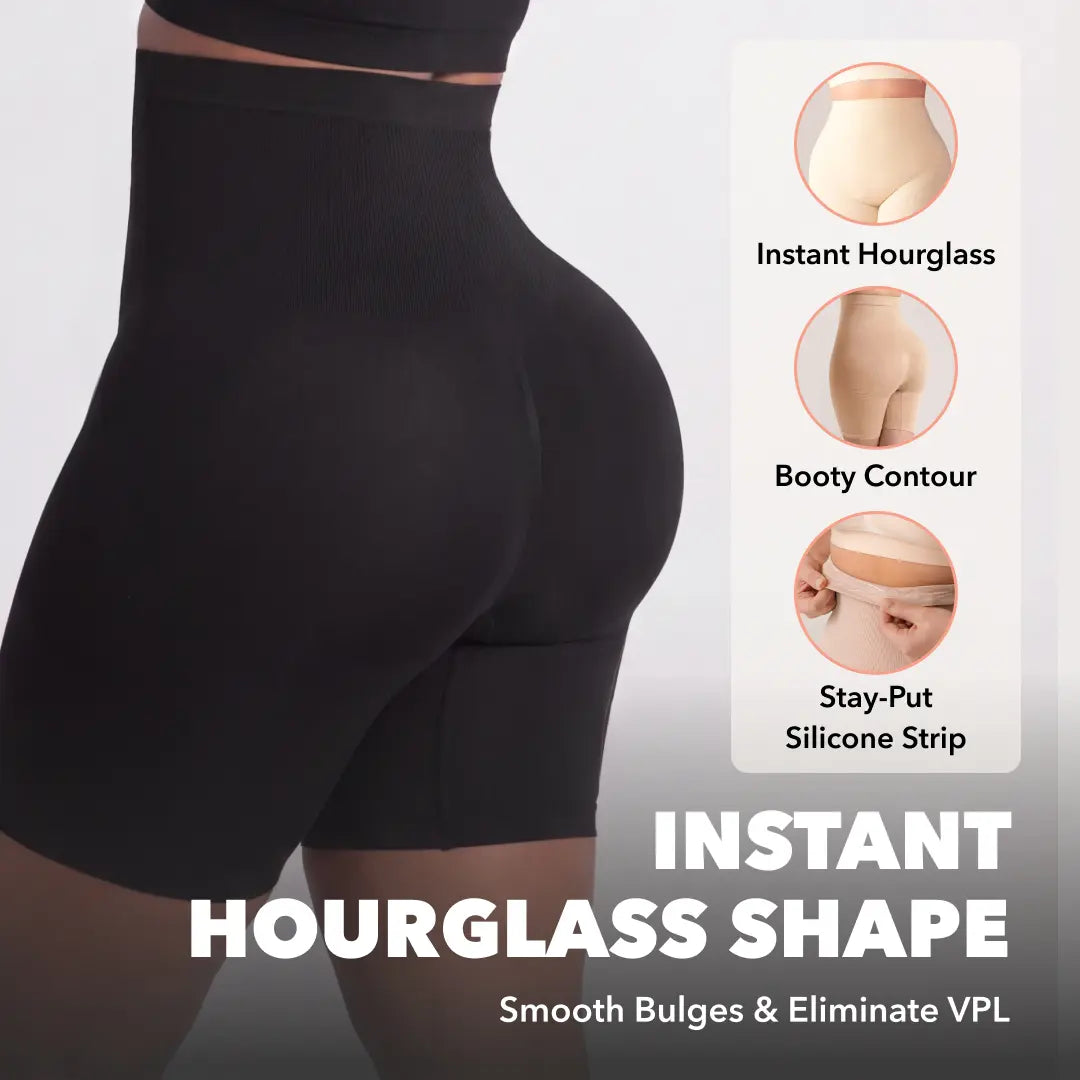 Anti-Roll High-Waisted Seamless Shapewear Shorts